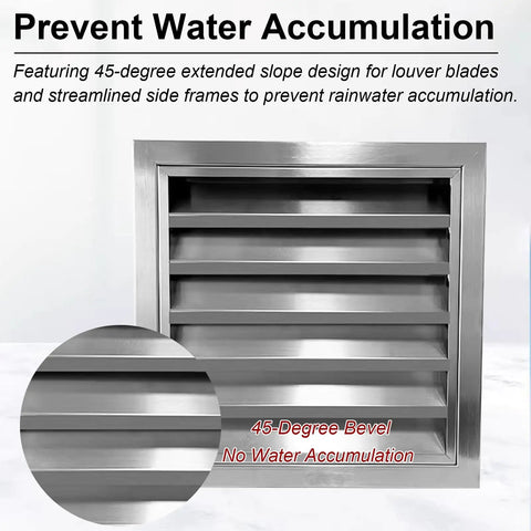 Heavy Duty Louvered Grille Access Panel For Drywall Vent Cover With No Sweat Screw Setup Tight For Outdoor Plumbing Repairs And Airflow Runs, 45-degree slope design to prevent water accumulation.