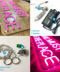 Pink Neon Sign For Bedroom Wall Decor Led Light Up Word Sign Large 24x8 Inches Bright Neon Accent with accessories and dimmer.