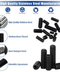 585Pcs Metric Allen Set Screws Kit In Alloy Steel Built Tough For M3 M4 M5 M6 M8 Internal Hex Drive Cup Point Screws