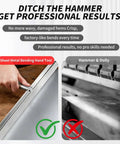 Comparison of sheet metal bending hand tool versus hammer and dolly, highlighting 15.25 Inch Metal Sheet Bender For Standing Seam Roofing Hemming Tool Pro Grade Heavy Duty Folding Tool With Precise 0.02 Inch Bends Compact 38.7 Cm Design For Roofing Panels DIY Metalworking And Fabrication
