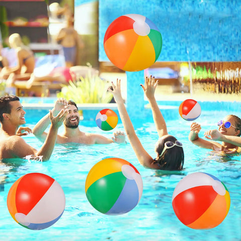 Beach Balls Bulk 12 Pack 9 Inch Inflatable Pool Toys For Kids Summer Water Games Hawaiian Tropical Theme Party Decorations