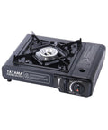 8000 BTU Black Butane Portable Camping Stove With Auto Ignition Includes Carrying Case Great For Camping Or Home Emergency Kit Uses 8 Oz Butane Canisters