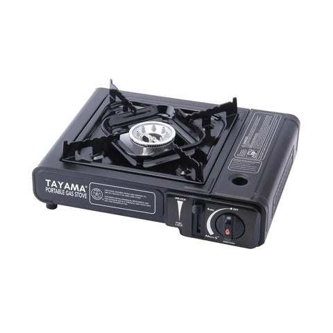 8000 BTU Black Butane Portable Camping Stove With Auto Ignition Includes Carrying Case Great For Camping Or Home Emergency Kit Uses 8 Oz Butane Canisters