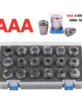 Precision ER11 To ER40 Collet Chuck Tool Holder Set With Tolerance As Low as Point Zero Zero Five mm for precision milling and lathe use.
