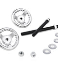 No Sweat Quick Action Acme Thread Vise Hardware Kit built for woodworking, includes chrome rims, Acme nuts, and bolts.