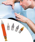 Magnetic Suction Dents Repair Pen for Auto Home and Furniture Quick DIY Dent Remover Tool set with multiple tips shown in use on car