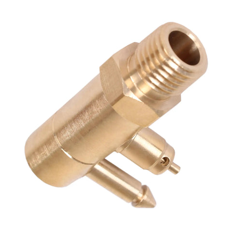 Brass Quick Connect Fuel Line Fitting 8897-6 1/4 Inch NPT Male Thread Marine Tank Side Connector close-up view