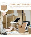 Six Pack Small Kraft Paper Shipping Boxes for Durable Shipping and Storage, Heavy Duty Corrugated Boxes with Strong Compression Resistance, Reusable Packaging for Business Use, Ideal for Restocking, Warehouse Transfers, and Organization on desk