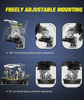 Universal Car LED Light Bar Mounting Bracket Kit For SUV RV Truck No Drill Hood Clamp features angle adjustments