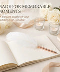 Top Shelf White Retro Feather Ballpoint Pens Two Pack Slick Refillable Signature Writing Set For Weddings Offices And Journals Smooth Glide Ink on wedding sign-in table.