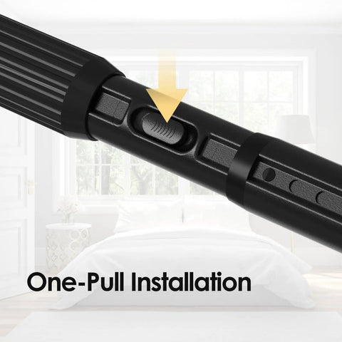 Heavy Duty Tension Curtain Rod No Drilling Adjustable From 41 To 126 Inches 1.26 Inch Diameter Easy One Pull Install