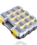 Double Sided Tool Box Organizer For Hardware Storage, 34 Compartments With 24 Removable Dividers, Portable Small Parts Case With Clear Lid