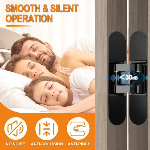 Professional Grade Dead Simple Hidden Hinge Template And Invisible Router Guide For Seamless Door Hardware Installation Kit 6 Inch showing smooth operation with family asleep.
