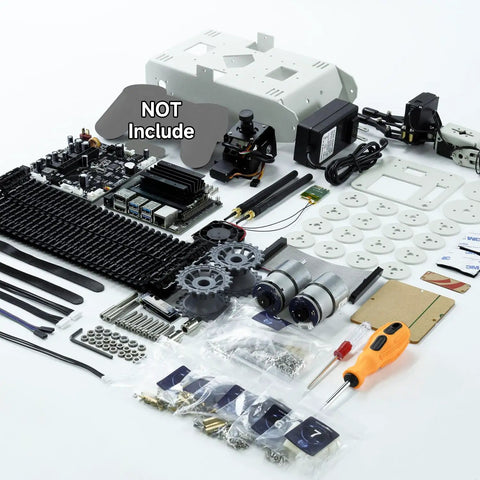 DIY Programmable ROS Tank Robot Kit With AI Camera For Jetson Nano B01 Recognition Tracking OpenCV And MediaPipe Vision Transbot SE Without Nano Starter Tank Chassis For Real World AI Projects, parts kit