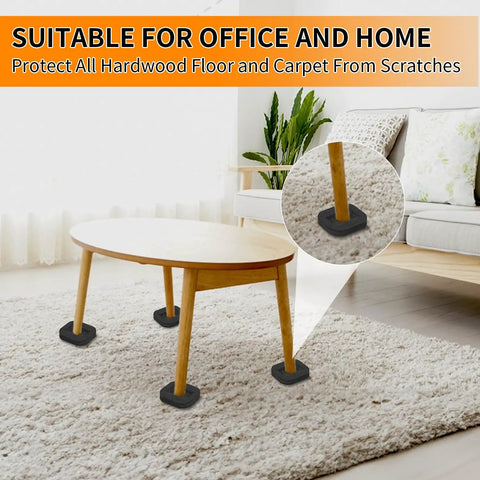 12 Pack Felt Furniture Coasters Caster Cups For Hardwood Floors Non Slip Pads on wooden table legs