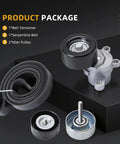 Heavy Duty Serpentine Belt Tensioner Idler Pulley Kit Replaces 90K-39155 For Nissan Altima Maxima Murano 3.5L V6 Engines, black belt and metal pulleys