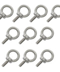 10 Piece M6 x 16mm Stainless Steel Eye Bolts Set With Nuts And Washers Heavy Duty Lifting Eye Bolts For Rigging And Hoisting