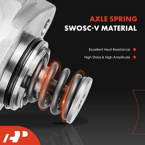 Close-up of axle spring in SWOSC-V material for High Pressure Fuel Pump For Ford F150 Expedition Transit 150 250 350 2015-2022 Lincoln Navigator 2015-2017 3.5L EcoBoost Gas Engine Replacement Direct Fit Easy Install Durable And A Beefed Up Upgrade For 2011-2022 Ford 3.5L EcoBoost Engines.