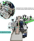 Adjustable spoke pressure plate on Hustle Ready High Speed Round Bottle Labeling Machine For Cosmetics Food And Drinks.