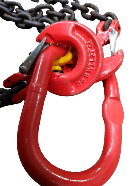 Built Tough For Everyday Jobs Kick Serious Weight With This Grade Eighty Alloy Double Leg Lifting Chain Sling Five Sixteenths Inch By Seven Feet Powder Coated Two Ton Rigging Gear