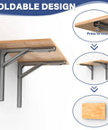 Space Saving Wall Mounted Folding Workbench For Garage And Workshop, Heavy Duty Fold Down Table Desk That Holds Up To 550 Lbs