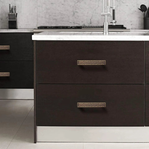 8 Pack Brushed Brass Cabinet Handles Drawer Pulls With Screws 128mm Hole Center Antique Bar Style on kitchen cabinets