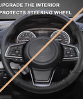 Subaru Steering Wheel Cover Custom Fit For Forester Outback And Crosstrek 14.5 To 15 Inch Premium Microfiber Diamond Pattern Leather