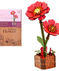 3D Wooden Flower Puzzles For Adults No Glue Needed Building Craft Kits For Cool Gift Ideas Housewarming And Relaxing Weekend Projects Laser Cut Realistic Floral Sets You Assemble And Display, front view of assembled peony puzzle.