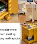 Ultra Slim Two Tier Rolling Utility Cart Smooth Glide Swivel Wheels Compact Abs Shelving Unit with strong load capacity and drawers.