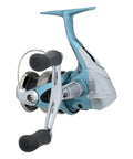 Side view of Spirex FG Spinning Reel With Propulsion Line Management System And QuickFire II, showing graphite frame and aluminum spool.