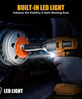 Beast 850Nm Cordless Brushless Impact Wrench Kit using built-in LED light on car part