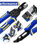 DIY Wire Stripper Tools Set 10 To 20 AWG Three Piece Set Manual Strippers With Flush Cutters And Cable Cutters for stripping, cutting, crimping