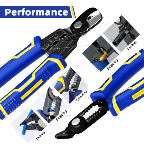 DIY Wire Stripper Tools Set 10 To 20 AWG Three Piece Set Manual Strippers With Flush Cutters And Cable Cutters for stripping, cutting, crimping