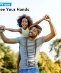 Soft Leather Neck Strap Lanyard For Dji Rc 2 And Rc Pro 2 Remotes worn by a father holding daughter during outdoor fun.