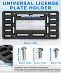 Heavy Duty Universal Front License Plate Bracket Mount No Sweat Setup For Standard Twelve By Six Inch US Plates dimensions and details