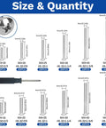 Comprehensive 186 Piece M3 And M4 Machine Screw Kit With Phillips Pan Head Stainless Steel Bolts dimensions and quantities
