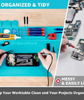 Silicone Soldering Mat With Magnetic Work Pad And 932 F Heat Resistance For Electronics Repairs Tools Organizer and Work Surface