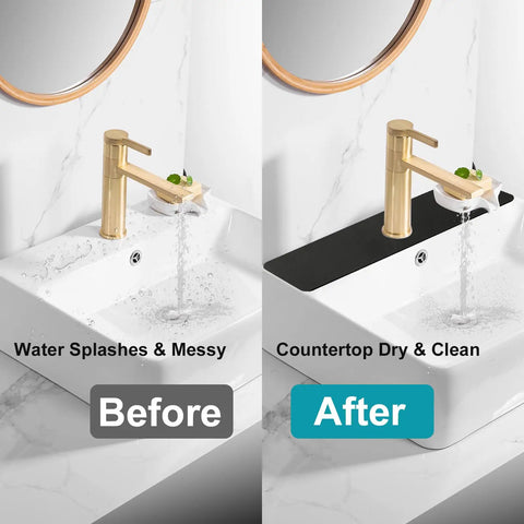 Custom Cut Kitchen Sink Faucet Mat Total Sink Hero Kick Splatter To The Curb With This Thick Absorbent Antisplash Countertop Protector Ditch Messy Towels And Trim Fits Multi Hole Faucets Like A Dream