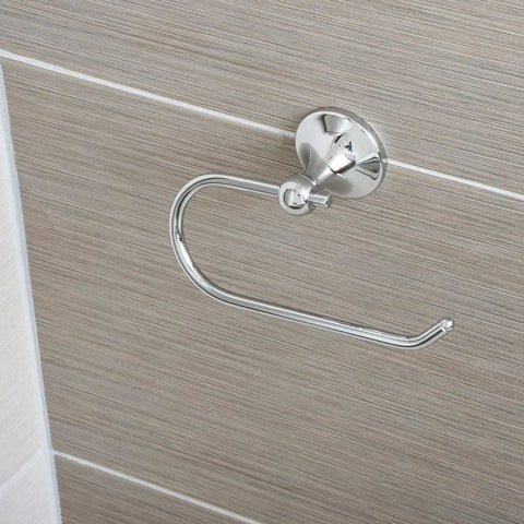 Polished Chrome Toilet Paper Holder With Standard Euro Mount Durable Zinc Alloy Construction 7 Inch Width And One And Three Quarters Inch Projection Supports Up To 11 Lbs Includes Mounting Screws Brackets Drywall Anchors And One Easy Install Kit