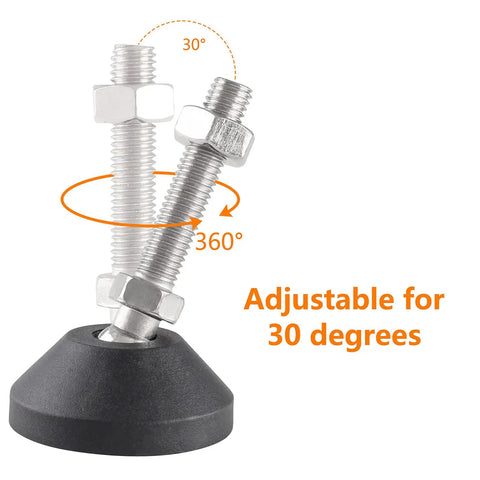 4 Pcs M10 Leveling Feet With T Nut No Slip Threaded Rubber Feet Adjustable Swivel Levelers For Furniture And Appliances Heavy Duty