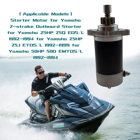 Starter Motor For Yamaha Outboard Engines 30HP 40HP 50HP Compatible with 6J4-81800-00 OEM Replacement in marine setting