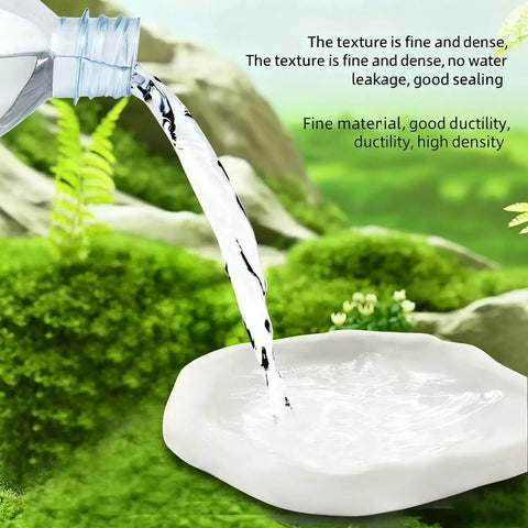 Water poured onto DIY Friendly Waterproof Sealant Mastic 6 Pack White Seal Putty for Ducts and Drains, highlighting sealing ability.