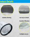 Durable HEPA Cloth Bag Liner For Backpack Vacuums 2 Pack Seals Tight For Clean Pickup with stitching and filtration details