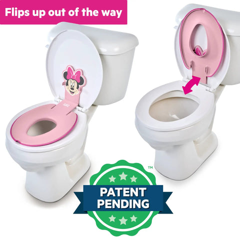 Minnie Mouse Flip And Sit Potty Training Seat Hella Easy Tool Free Mount Securely Attaches To Standard Toilet Space Saving Compact Design Kid Approved Comfort For Toddlers