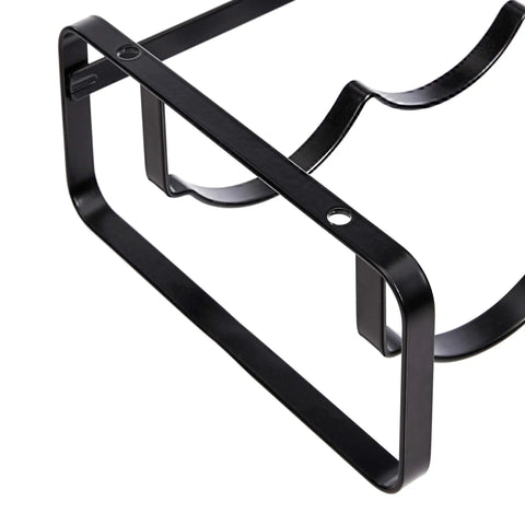 Stackable Tabletop Wine Rack For Four Bottles Sleek Black Steel Countertop Holder Waves Lock Bottles Securely No Sweat Setup Is A Quick Win For Game Room Or Kitchen Heavy Duty Construction