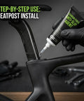 Step-by-step seatpost install with Carbon Paste For Bike Seatpost And Carbon Components Nonslip Oil Pastes With Anti Slip Formula All In One Assembly Paste For Seatpost Stem Handlebars And Forks 2 Pack White