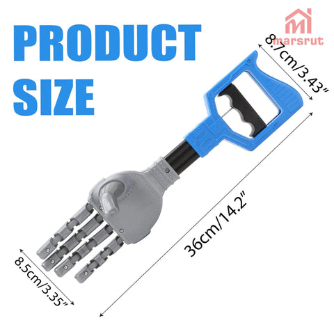 Long Arm Plastic Robot Hand Grabber With 14.2 Inch Reach Heavy Duty Pick Up Tool And Litter Reacher Smooth Claw Tips For Gentle Scratch Free Grabs Your Go To Durable Garbage Grabber For Indoor And Outdoor Cleaning