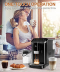 Real Deal Fully Automatic Espresso Machine With Smart Touch Panel Built In Grinder One Touch Milk Frother 1.5L Tank brewing cappuccino