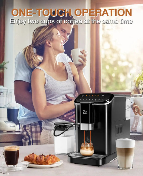 Game Changer Professional Grade Fully Automatic Espresso Machine With Built In Grinder And 20 Bar Pump, One Touch Auto Clean Coffee Maker For Creamy Lattes And Bold Cappuccinos, Your Daily Driver in a cozy kitchen setting.