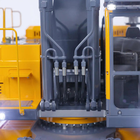 1 14 RC Model Metal Hydraulic Aoue ET30H Wheeled Excavator With Full Metal Frame High Torque Motor ESC Servo LED Light Kit Realistic Working Pistons Durable Construction For Serious RC Nerds And Builders, close-up of hydraulic pistons